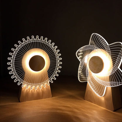 Luz nocturna giratoria musical 3D