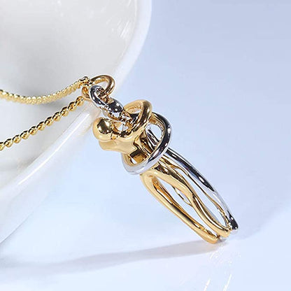 Golden Embrace Couple Pendant Necklace
