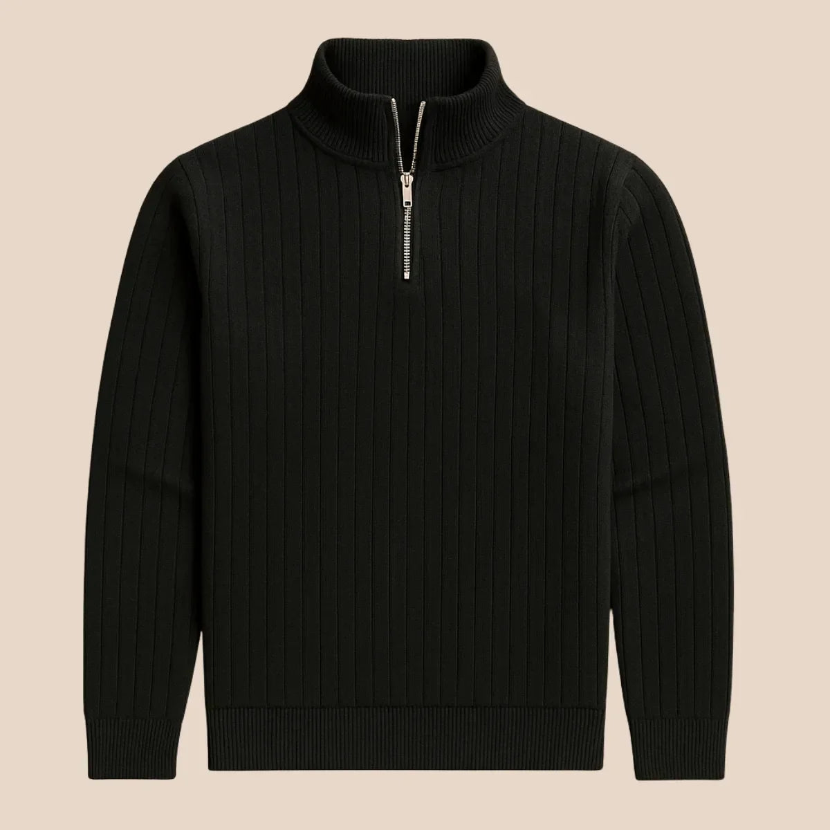 Half-zip jumper with stand-up collar