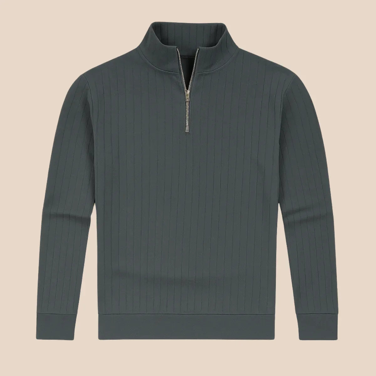 Half-zip jumper with stand-up collar