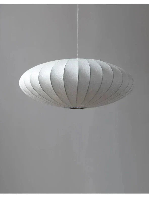 Luxury Silk Pendant Lamp with Crystal Crown