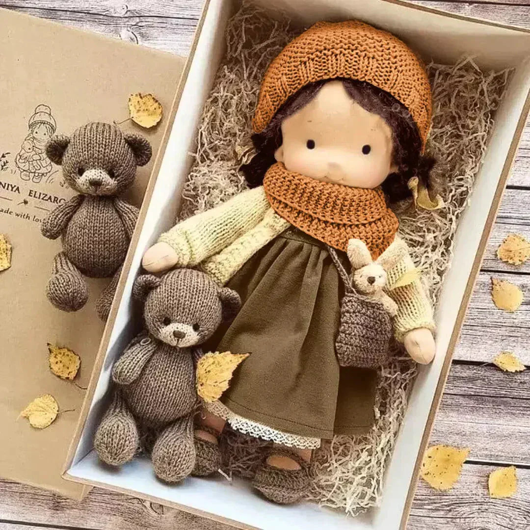 Muñeca Waldorf hecha a mano – Juguete de peluche suave para niños, regalo perfecto