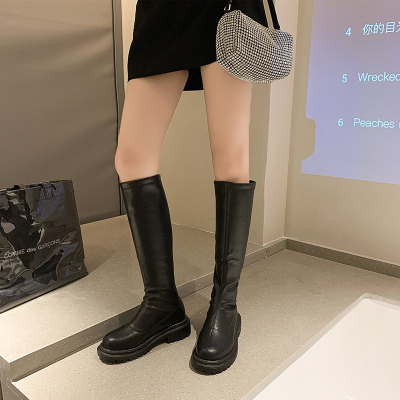 Winter-Kniehohe Stiefel – Elishel
