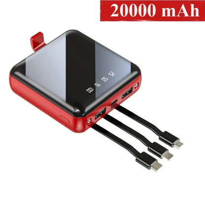 Mini-powerbank | 4 kabels, 20000 mAh