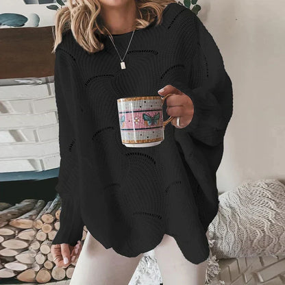 Maglione oversize da donna con motivo traforato – Comodo e alla moda
