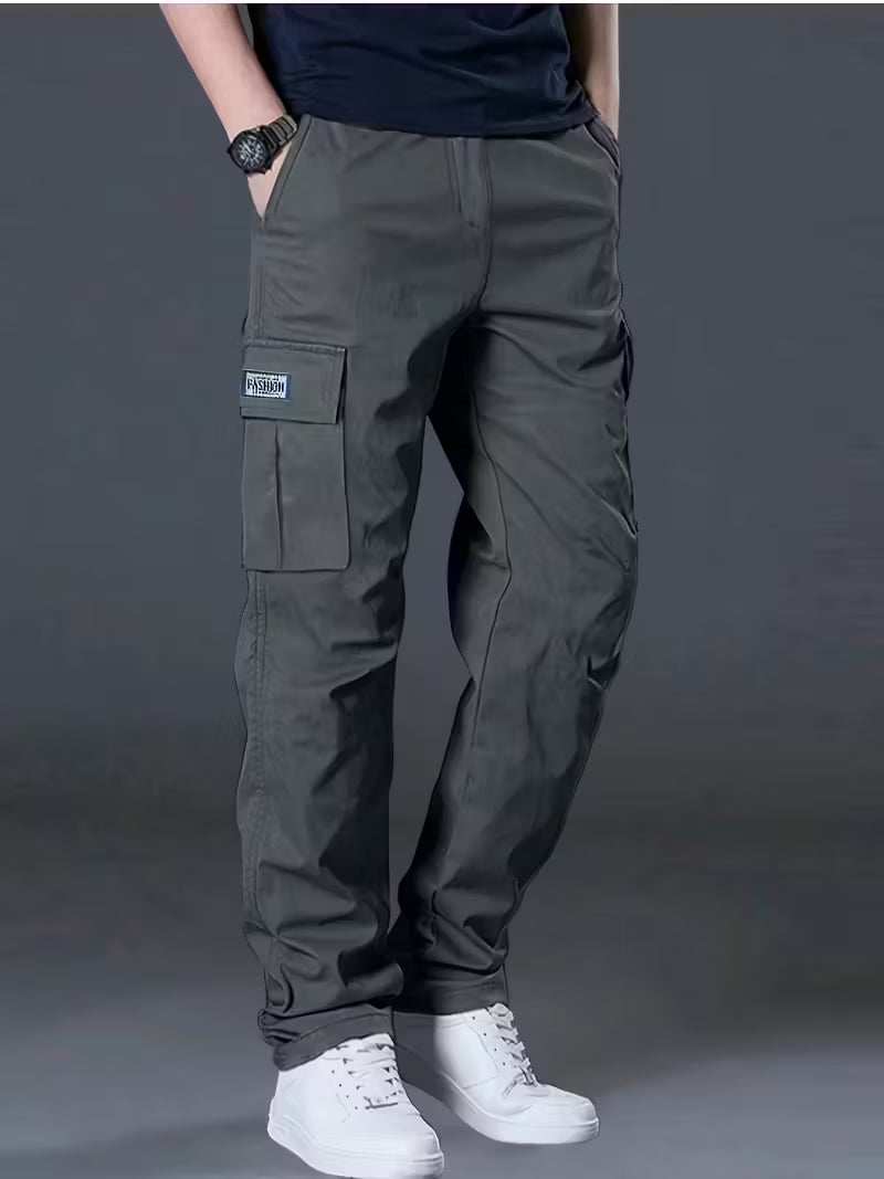 Heavy-duty cargo trousers with multi-pocket design