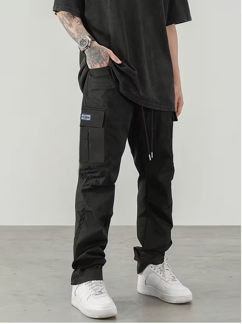Heavy-duty cargo trousers with multi-pocket design