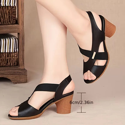 Heeled sandal with block heel
