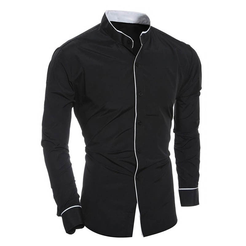 Hendrik | Slim-fit men's shirt with stand-up collar