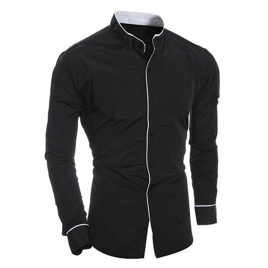 Hendrik | Slim-fit men's shirt with stand-up collar
