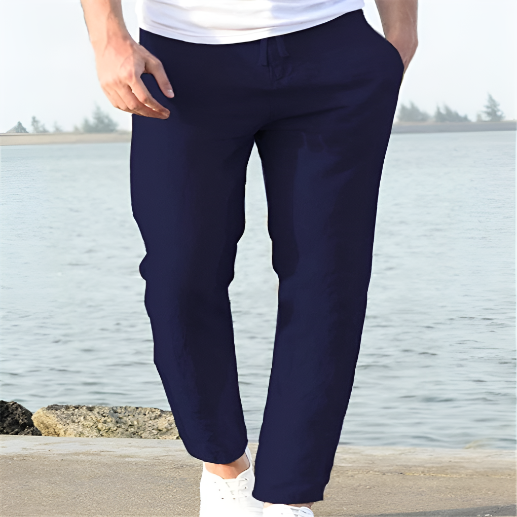 Men's linen trousers, casual style for warm days