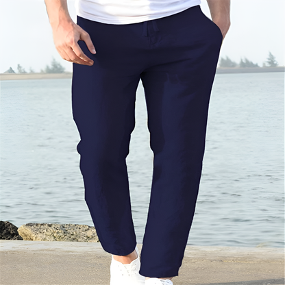 Men's linen trousers, casual style for warm days