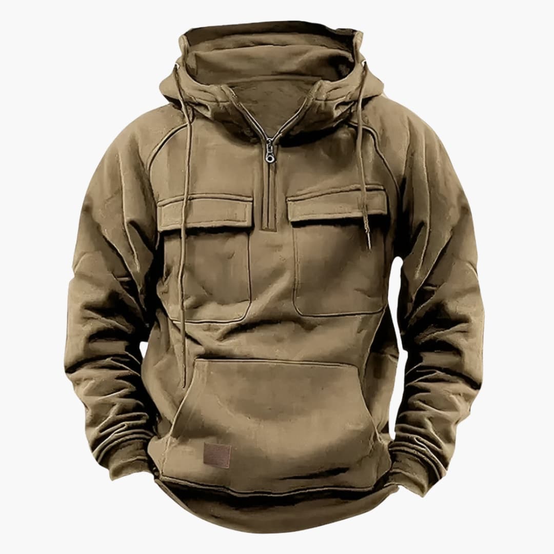 Men's Half-Zip Hoodie with Chest Pockets