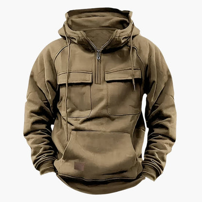Men's Half-Zip Hoodie with Chest Pockets