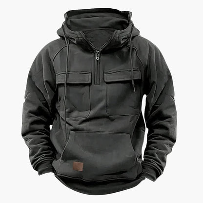 Men's Half-Zip Hoodie with Chest Pockets