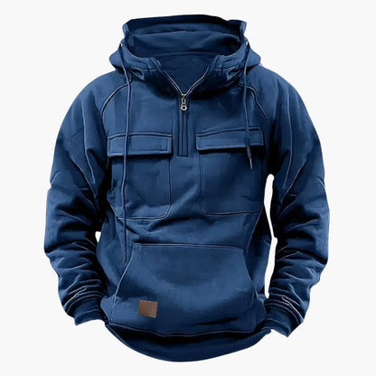 Men's Half-Zip Hoodie with Chest Pockets