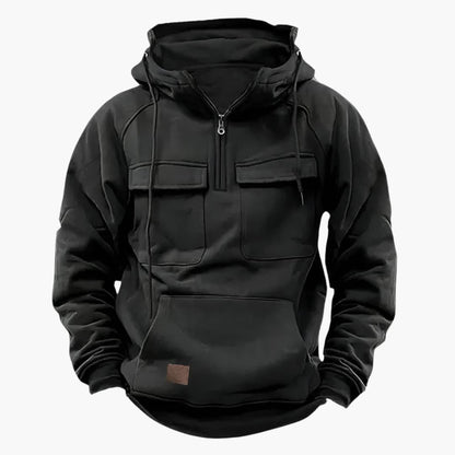Men's Half-Zip Hoodie with Chest Pockets