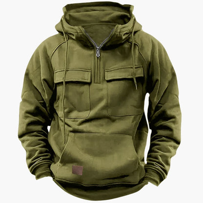 Men's Half-Zip Hoodie with Chest Pockets