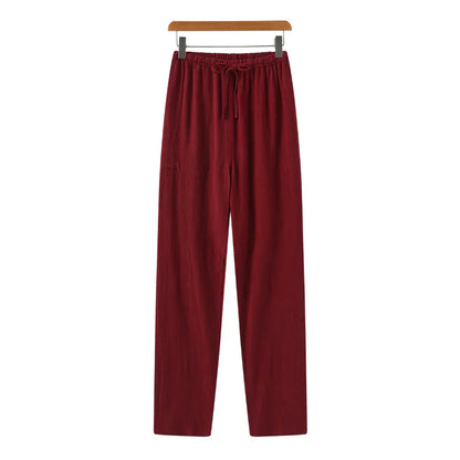Hessel | Linen Slim Fit Trousers