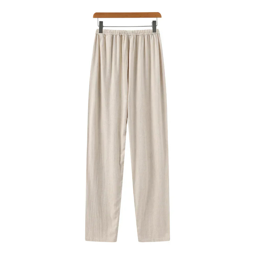 Hessel | Linen Slim Fit Trousers