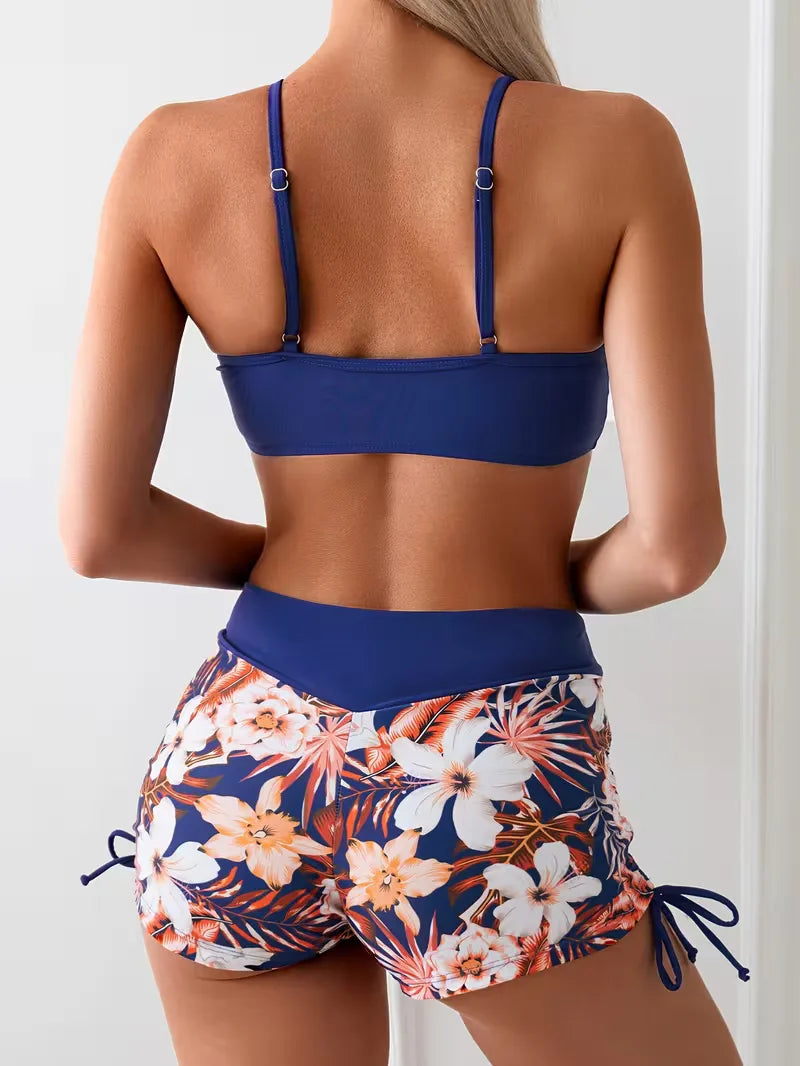 High-Waisted Bikini with Floral Print