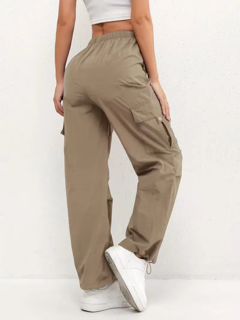 High-Waisted Cargo Trousers