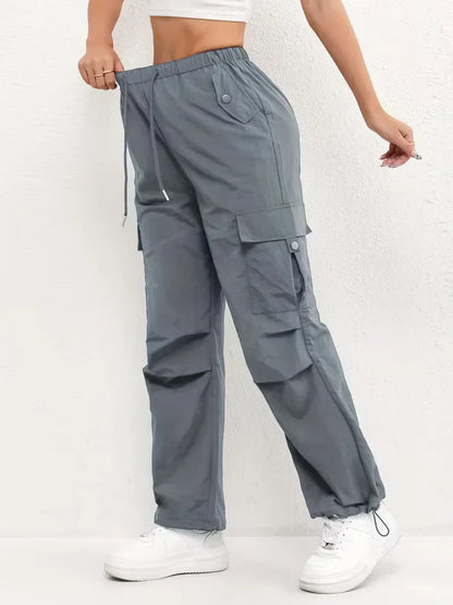 High-Waisted Cargo Trousers