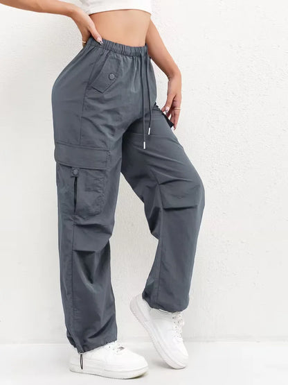 High-Waisted Cargo Trousers