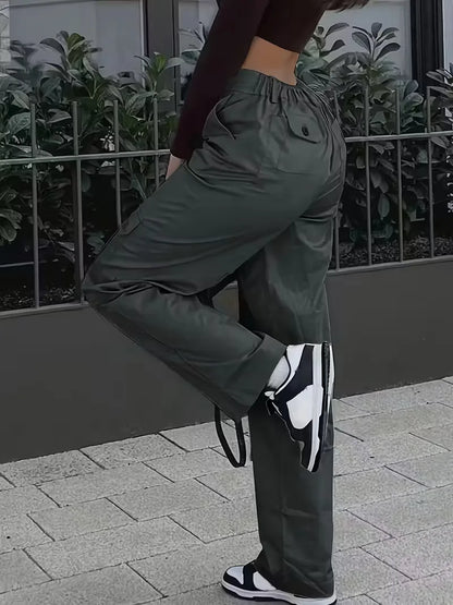 High-Waisted Cargo Trousers