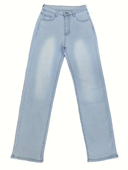 High-Waisted Straight Jeans