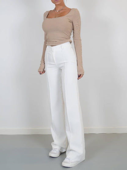High-Waisted Wide Leg Trousers
