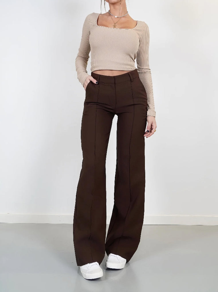 High-Waisted Wide Leg Trousers