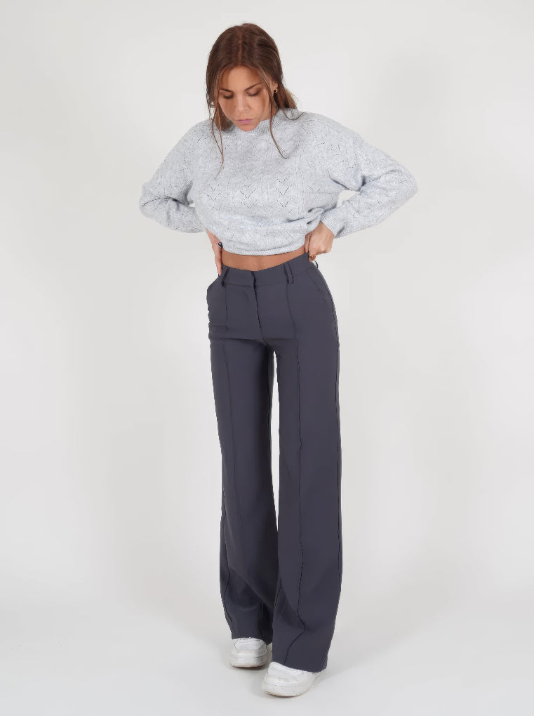 High-Waisted Wide Leg Trousers