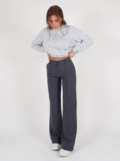 High-Waisted Wide Leg Trousers