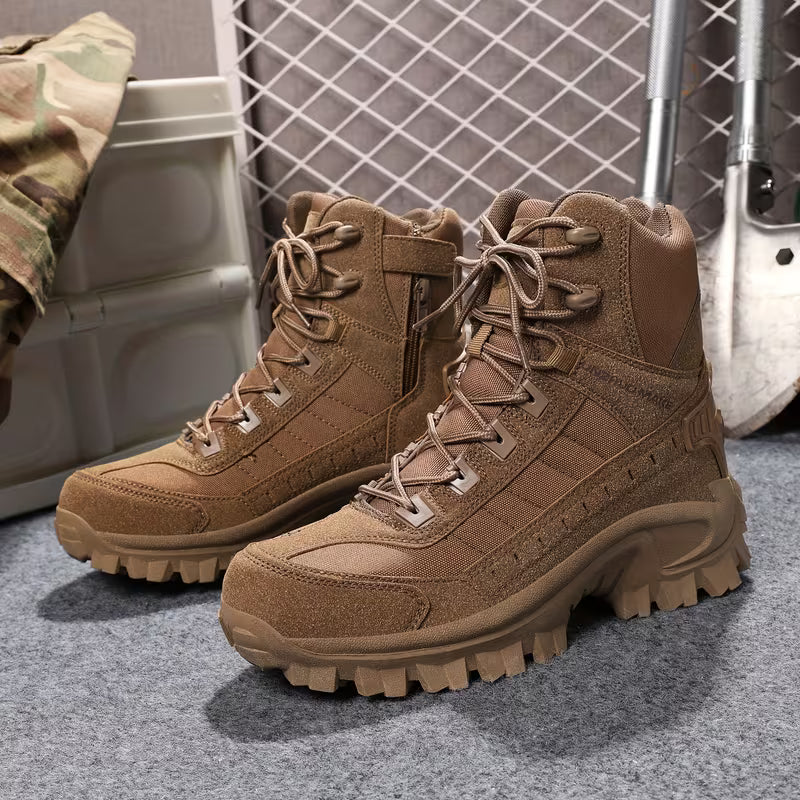 High boots with shock-absorbing sole