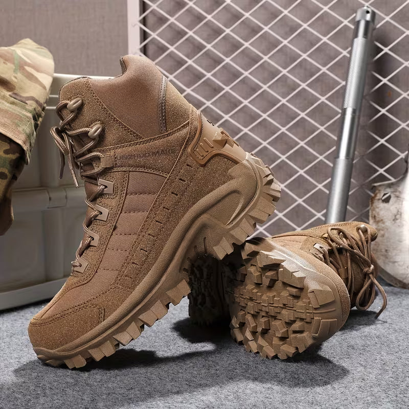 High boots with shock-absorbing sole