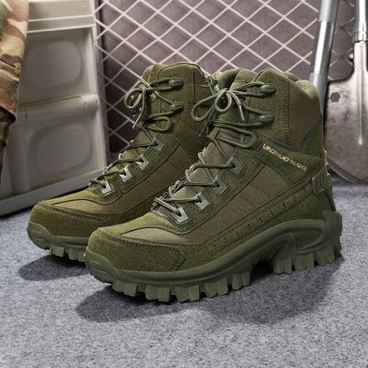 High boots with shock-absorbing sole