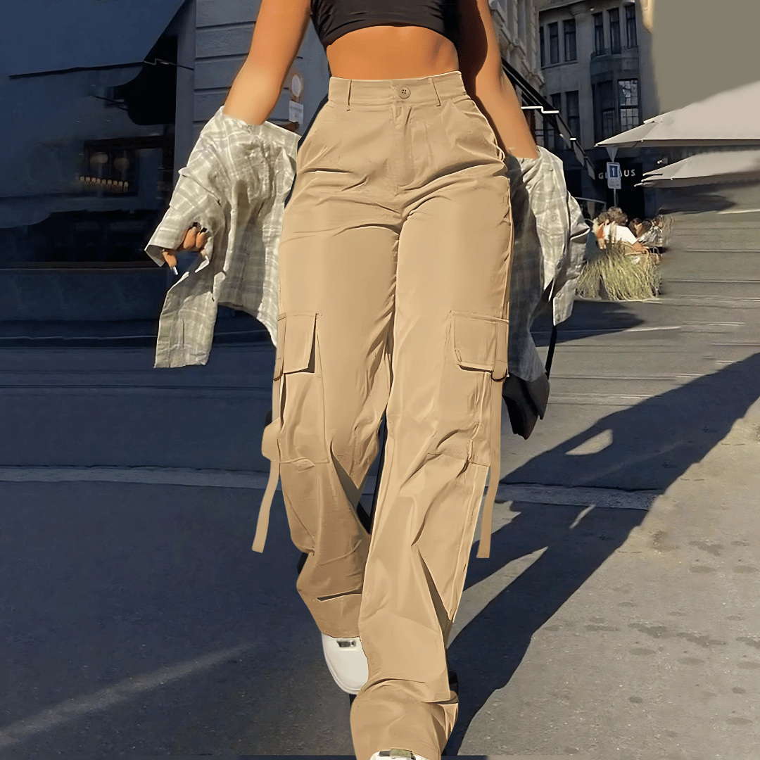 High-waisted cargo pants for women