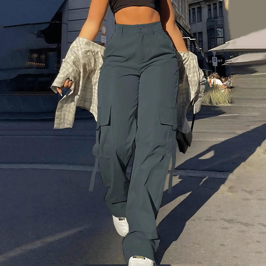 High-waisted cargo pants for women