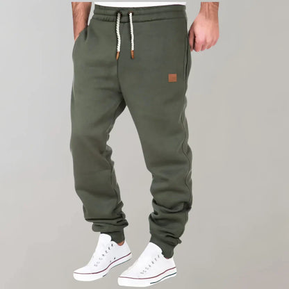 Slim Fit Jogging Trousers for Men with Drawstring and Side Pockets
