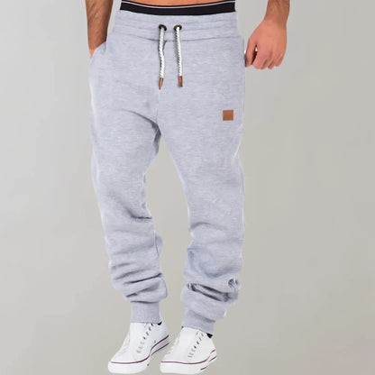 Slim Fit Jogging Trousers for Men with Drawstring and Side Pockets