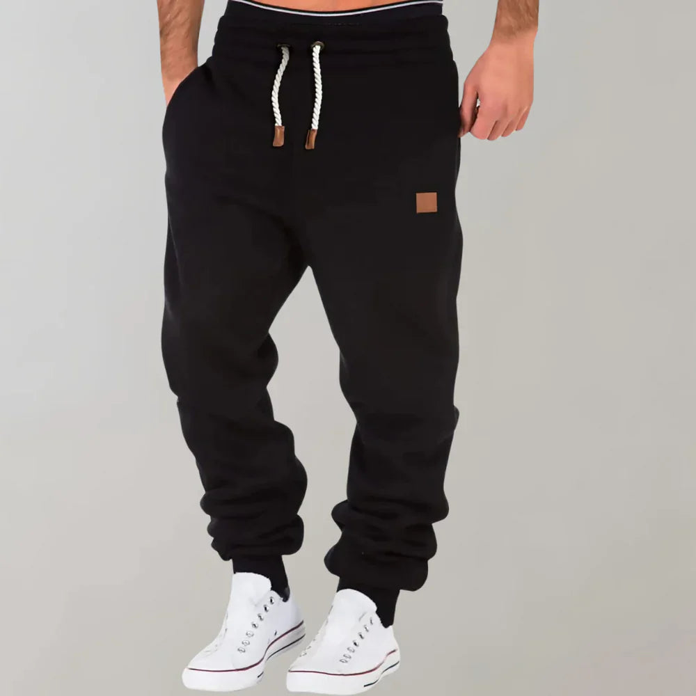 Slim Fit Jogging Trousers for Men with Drawstring and Side Pockets