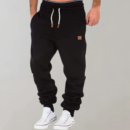 Slim Fit Jogging Trousers for Men with Drawstring and Side Pockets
