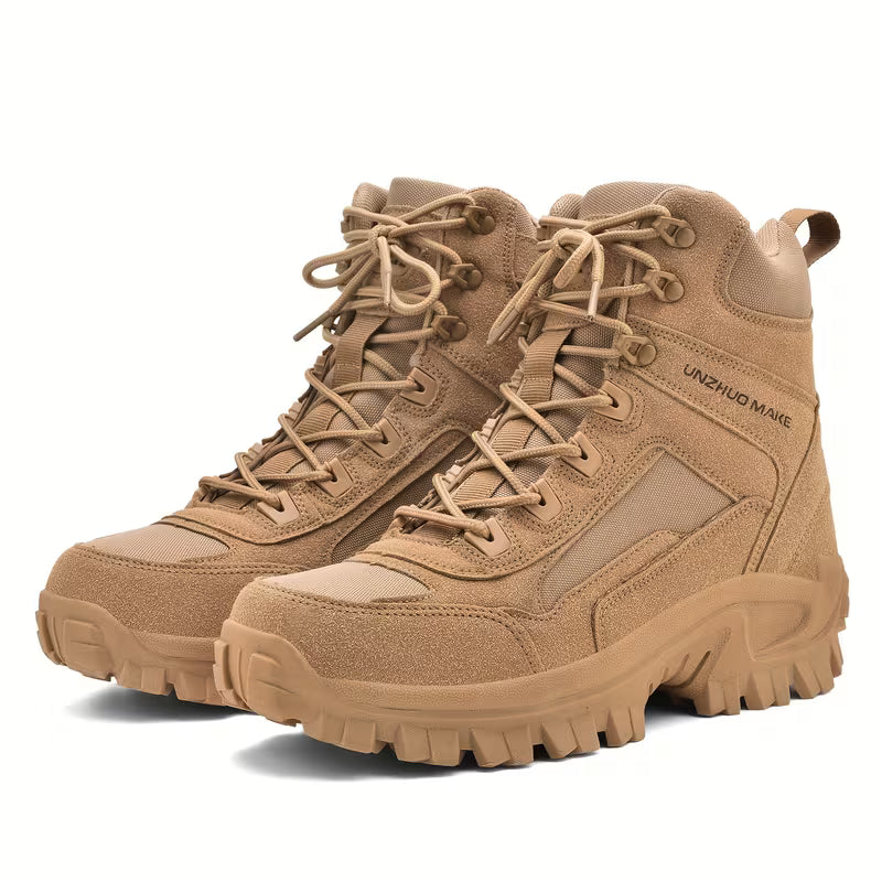 High boots with shock-absorbing sole