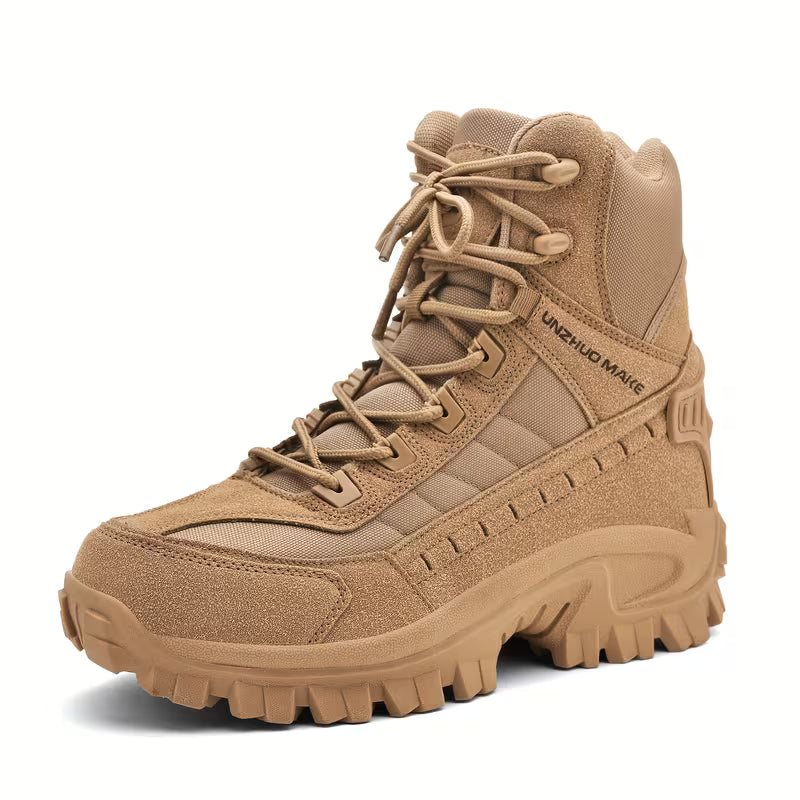 High boots with shock-absorbing sole