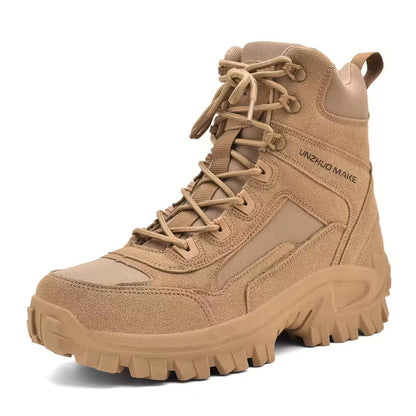 High boots with shock-absorbing sole