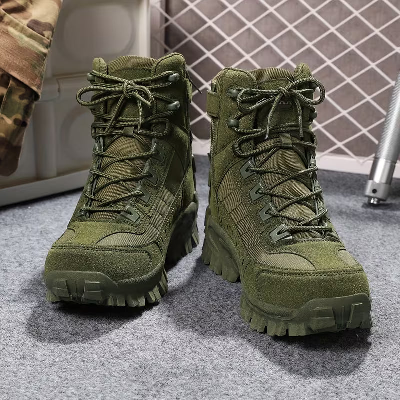 High boots with shock-absorbing sole