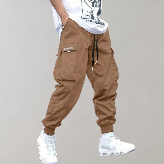 Pantalones cargo para hombre - con múltiples bolsillos y cierre ajustable con cordón