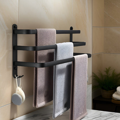 Modern Aluminium Towel Holder with 3 Levels for Bathroom and Space-Saving Use