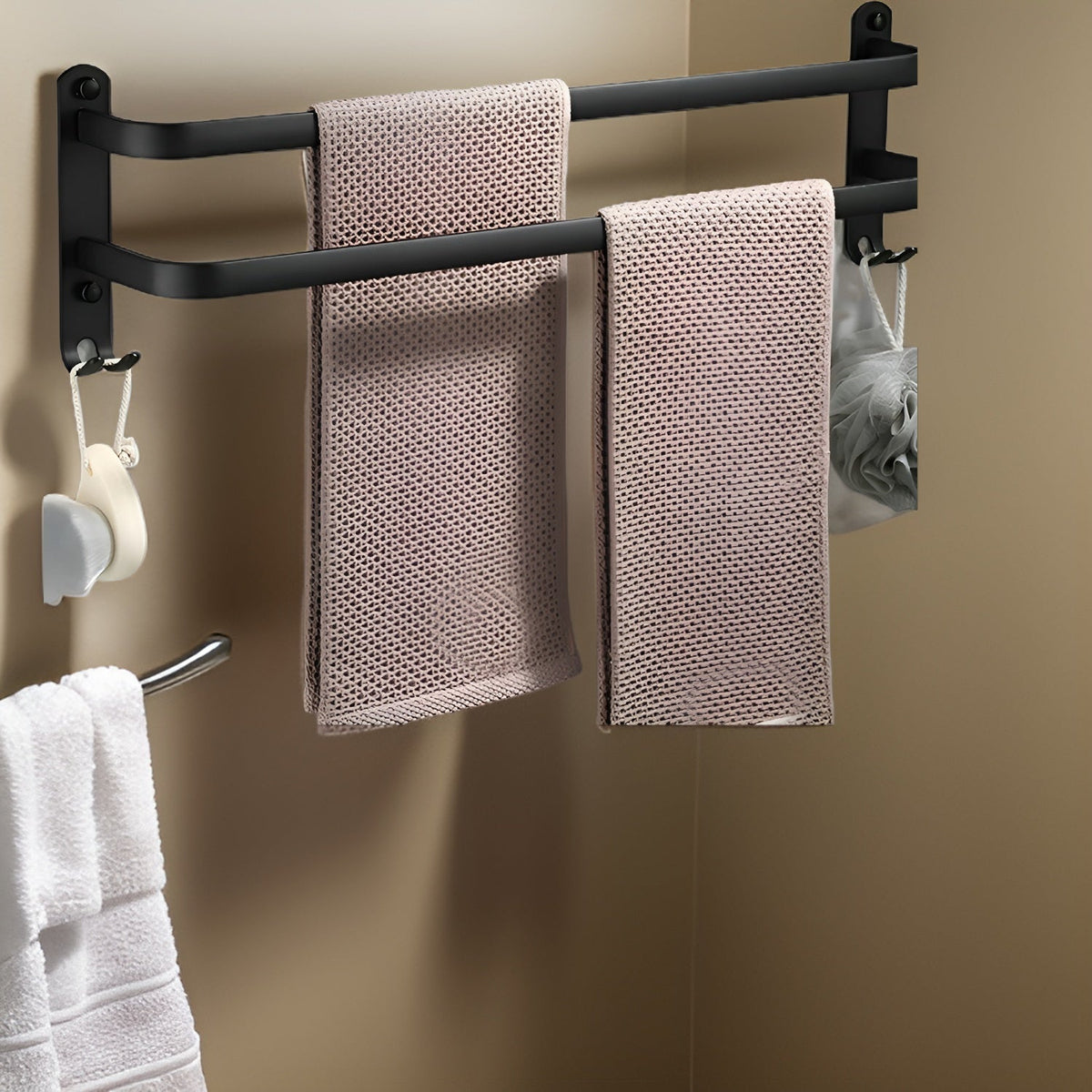 Modern Aluminium Towel Holder with 3 Levels for Bathroom and Space-Saving Use